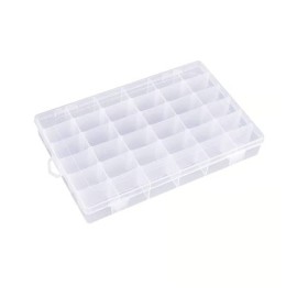 36 Grids Clear Plastic Organizer Box with Adjustable Compartment Dividers, Jewellery Storage Organizer Collection Box (1 pc ) 36 Grids Clear Plastic Organizer Box with Adjustable Compartment Dividers, Jewellery Storage Organizer Collection Box (1 pc )