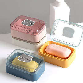 Plastic Soap Dish, Portable Plastic Self Draining Soap Holder ,Sabudani (1 Pc / Mix Color)