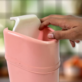 Mini Trash Can, Dustbin Plastic Garbage Can with Lid (1 Pc)