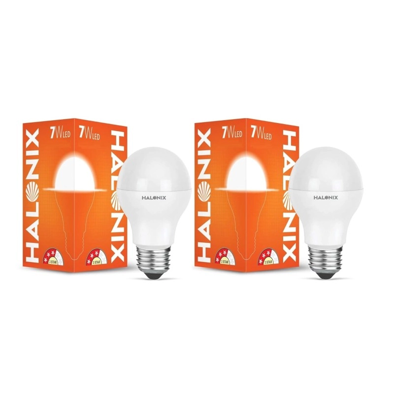 Halonix Astron Plus 7W E27 LED Bulb, Warm White (Pack of 2)