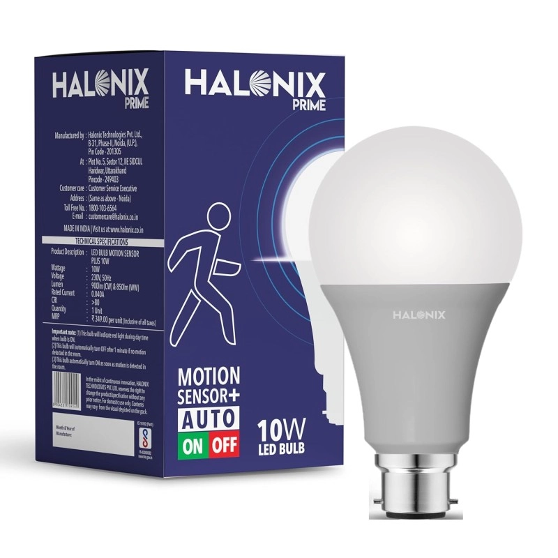 Halonix 10 Watt Hours B22D Led Cool Day Light Motion Sensor Bulb