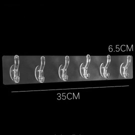 Single Coat Hooks Without Drilling Sticker Heavy Items Wall Hangers Hook (Pack of 8)