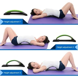 Multi-Level Back Stretcher Posture Corrector Device for Back Pain Relief with Back Support Mate Magic Back Stretching Massage (Multicolor)