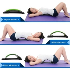 Multi-Level Back Stretcher Posture Corrector Device for Back Pain Relief with Back Support Mate Magic Back Stretching Massage (Multicolor)