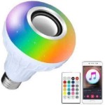 12 Watt RGB Bulb - B22 Wireless Music bulb With Bluetooth Speaker, Rgb Lights for room Color Changing Disco lights for Home, Speaker Bulb Party Lights, Remote Controlled Wifi Led Bulb (Pack of 1)