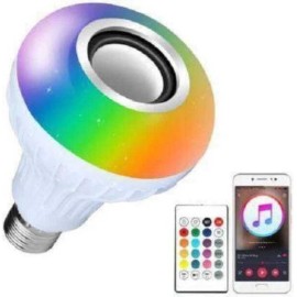 12 Watt RGB Bulb - B22 Wireless Music bulb With Bluetooth Speaker, Rgb Lights for room Color Changing Disco lights for Home, Speaker Bulb Party Lights, Remote Controlled Wifi Led Bulb (Pack of 1)