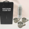 Stainless Steel Vacuum Flask Set with 3 Steel Cups Combo for Coffee Hot Drink and Cold Water Flask Ideal Gifting Travel Friendly Latest Flask Bottle (500ml)