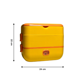 2 Layer Electric Lunch Box for Office, Portable Lunch Warmer with Removable 4 Stainless Steel Container