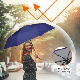3-Fold Travel Umbrella - Sophisticated Auto-Open Auto-Close Mechanism, Large 42 inch Canopy, RainProof & UV Protection Ideal for Men & Women Stylish, Durable, and Functional Design