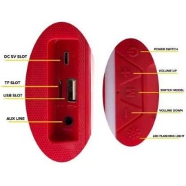 A&O 105-flashlight Speakers/Bluetooth Speaker and Torch/Torch Light Bluetooth Speaker/Torch Speaker/Bluetooth Speaker with Data Cable Bluetooth Speaker (Red, Stereo Channel)