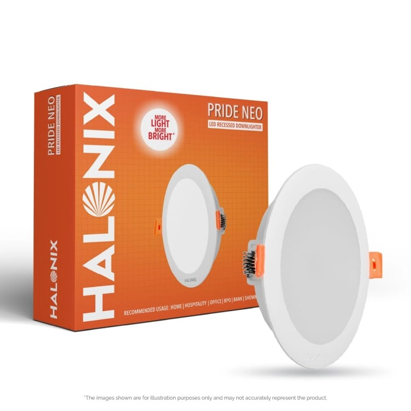 Halonix 15W 6500K Pride recessed led downlighter Cut Out- 5.15 inch, Dia- 6.2 inch Led Ceiling Light for Home, Shop and Office