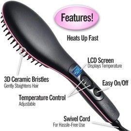 Simply New! Simply Straight Ceramic Straightening Brush - Black