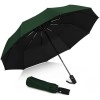 Umbrella for Women, Travel Umbrella - Mini Folding Compact Umbrella with Case, 8 Ribs Lightweight, Small Sun & Rain Auto Open and Close for Girls and Women (Green)