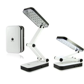 DP 666 Portable Eye Protection Led Desk Lamp, Reading Light, Foldable & Rechargeable, 2 Brightness Settings Emergency Light (Multicolour, 24 Leds) Pack Of 1 - Plastic