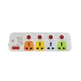 Cona Smyle Viva 240 Volts 4+4 Power Strip with 5 Meter Cable (Multicolour)