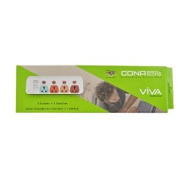 Cona Smyle Viva 240 Volts 4+4 Power Strip with 5 Meter Cable (Multicolour)