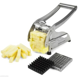 Stainless Steel French Fries Potato Chips Strip Cutting Cutter Machine Maker Slicer Chopper (Pack of 1)