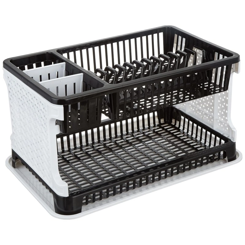 Plastic Tiered Shelf Floor Mount Kitchen Organizer Rack With Water Storing Tray (Assorted)