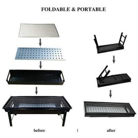 Folding Portable Barbeque BBQ Grill Set for Outdoor and Home
