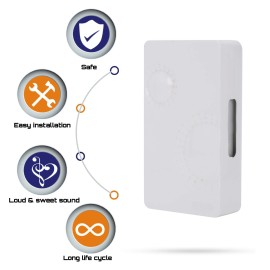 CONA 2856 Mars Ding Dong Bell 240V, White Ding Door Bell for Home,Offices,Shops,etc