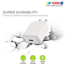 ERD TC-31 5V-3Amp Mobile Charger Adapter with Fast Charging Technology, Compatible with Headphones, MP3 Players, Tablets, Game Consoles, Cameras, Speakers, GPS, Cellular Phones, Smartwatches
