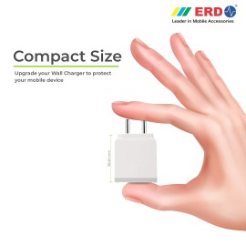 ERD TC-31 5V-3Amp Mobile Charger Adapter with Fast Charging Technology, Compatible with Headphones, MP3 Players, Tablets, Game Consoles, Cameras, Speakers, GPS, Cellular Phones, Smartwatches