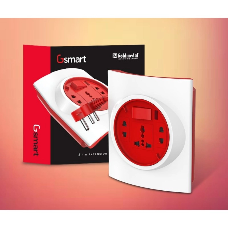 Goldmedal G-Smart 3 Pin Extension Cord (With International Sockets, Master Switch and 4m Power Cord)