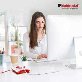 Goldmedal G-Smart 3 Pin Extension Cord (With International Sockets, Master Switch and 4m Power Cord)