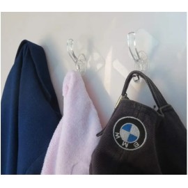 Single Coat Hooks Without Drilling Sticker Heavy Items Wall Hangers Hook (Pack of 8)