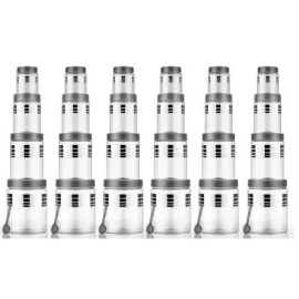 Plastic Grocery Container - 1200 ml, 650 ml, 350 ml, 250 ml (Pack of 24, Grey)