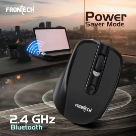 Frontech Wireless Mouse, 2.4 GHz with USB Nano Receiver, 1200 DPI, Optical Tracking, Auto On/Off, Long Battery Life, for PC/Desktop/Mac/Laptop, 1 Year Warranty (MS-0032, Black) Frontech Wireless Mouse, 2.4 GHz with USB Nano Receiver, 1200 DPI, Optical Tracking, Auto On/Off, Long Battery Life, for PC/Desktop/Mac/Laptop, 1 Year Warranty (MS-0032, Black)