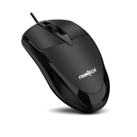 Frontech Power Wired USB Mouse, 3-Button, 1000 DPI Optical Sensor, Plug & Play, for Windows/Mac (MS-0047)