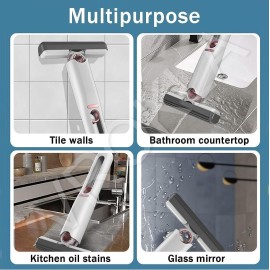 Mini Mop for Kitchen with 2 Sponges Portable Mini Mop Self Squeeze Strong Absorbent Magic Wiper for Kitchen Small Sponge Mop Self Squeezing Wet & Dry Use for Bathroom Wall Glass Car Table Home