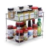 Stainless Steel 2-Tier Spice Rack for Kitchen Trolley Basket, Storage Racks & Shelves, Space Saver, 2.0 Rack (Silver, Tiered Shelf) - Tabletop