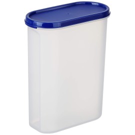 Solimo Modular Plastic Storage Containers with Lid Airtight BPA-Free Set of 6 2.4 Ltr (Blue)