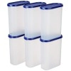 Solimo Modular Plastic Storage Containers with Lid Airtight BPA-Free Set of 6 2.4 Ltr (Blue)