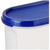 Solimo Modular Plastic Storage Container With Airtight Lid BPA-Free Plastic Microwave Safe Dishwasher Safe 1.2 Litres Set of 4 (Blue)