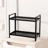 2-Tier Kitchen Countertop Spice Shelf Rack Container Holder Organizer (Black)