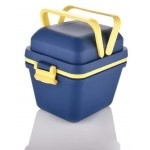 Plastic Dieting Airtight Lunch/Tiffin Box Set 3 Compartment Tiffin with Handle & Push Lock for Travelling, School Kids & Office,Blue