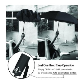 Rain-Guard Automatic Umbrella With 8 Ribs, Material- Polyponee, Umbrella For Women & Men, With Auto Open-Close Button