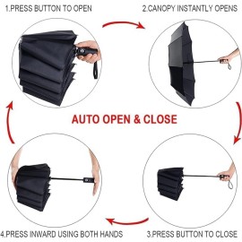 Automatic Open Umbrella To Protect From Rain And Sun UV Large Size Windproof For Men And Women
