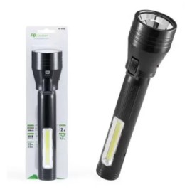 Dp 9168 Rechargeable Led Torch 10w+15w Led, 350mah Battery Torch (Black, 26.5 cm)
