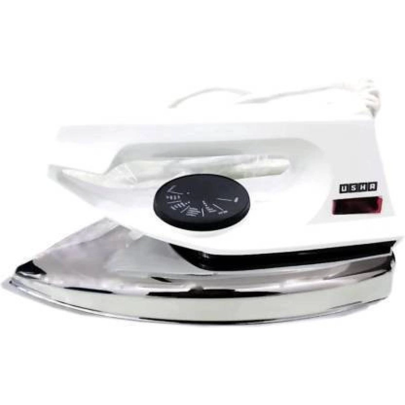 Usha Aluminium Ei 2802 1000 Watts Ultra Light Weight Dry Iron With Non-Stick Soleplate (White)