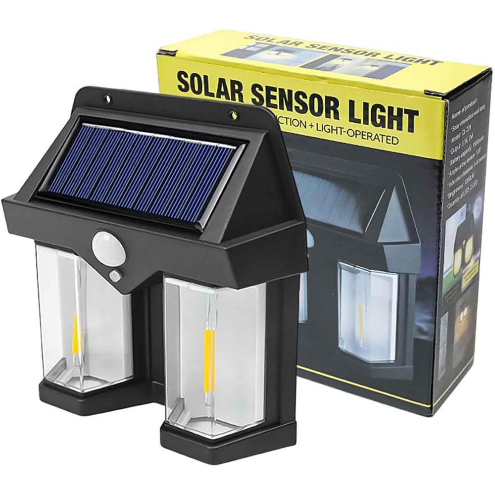 Outdoor Solar Wall Lamp Outdoor Waterproof High Quality Lamp Induction Garden Lamp Garden Villa Night Lamp Double Lamp Light (1 Pc)