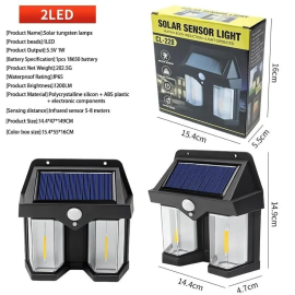 Outdoor Solar Wall Lamp Outdoor Waterproof High Quality Lamp Induction Garden Lamp Garden Villa Night Lamp Double Lamp Light (1 Pc)