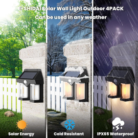Outdoor Solar Wall Lamp Outdoor Waterproof High Quality Lamp Induction Garden Lamp Garden Villa Night Lamp Double Lamp Light (1 Pc)