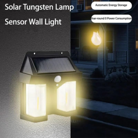 Outdoor Solar Wall Lamp Outdoor Waterproof High Quality Lamp Induction Garden Lamp Garden Villa Night Lamp Double Lamp Light (1 Pc)
