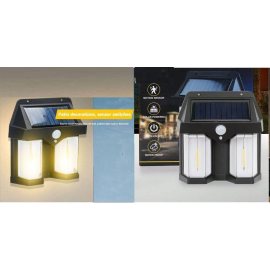 Outdoor Solar Wall Lamp Outdoor Waterproof High Quality Lamp Induction Garden Lamp Garden Villa Night Lamp Double Lamp Light (1 Pc)