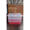 3-Layer Multi-Purpose Transparent Plastic Storage Carry Box with Handle