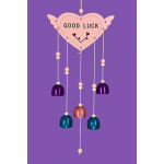 Heart Charm “Good Luck” Wind Chime – Multicolor Bells